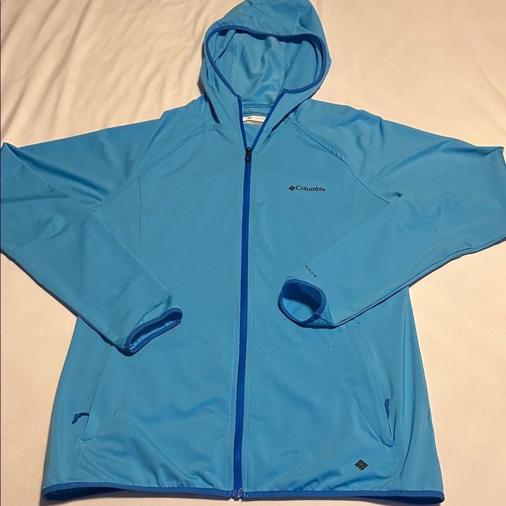 Columbia Omni-Wick Light Blue Full-Zip Hooded Jacket